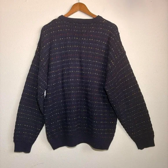 Vintage 90s JANTZEN Men's XL 3D Knit Sweater Grandpacore Chunky Gorpcore - Picture 5 of 7